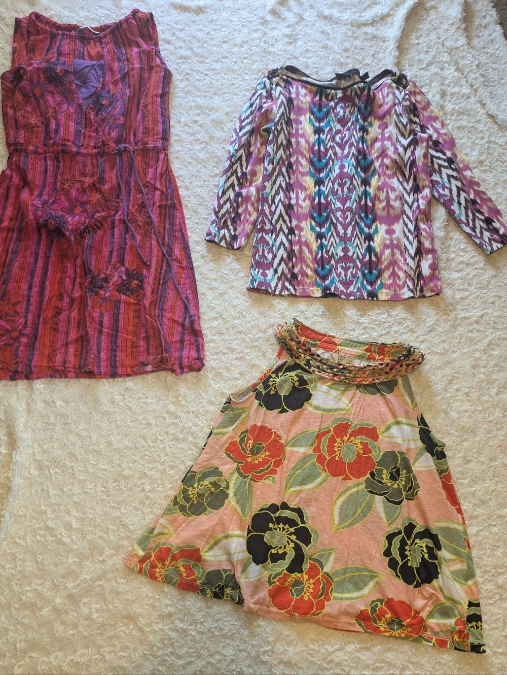 Women’s Petite Small Boho Tops Bundle 3 Pieces Floral Summer Blouses PS